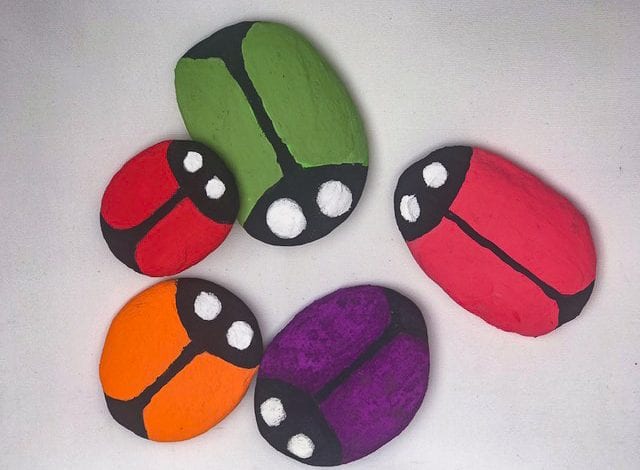 Rock Craft - Ladybird Pebbles - Step 2 Add more coats of paint