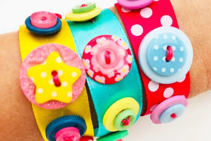 Fun kids craft - button bracelets finished medium res