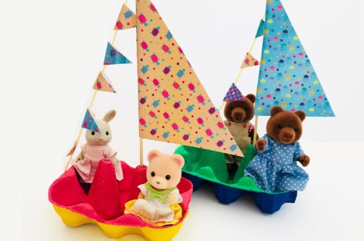 Fun Kids Craft - Little egg box boats - feature image