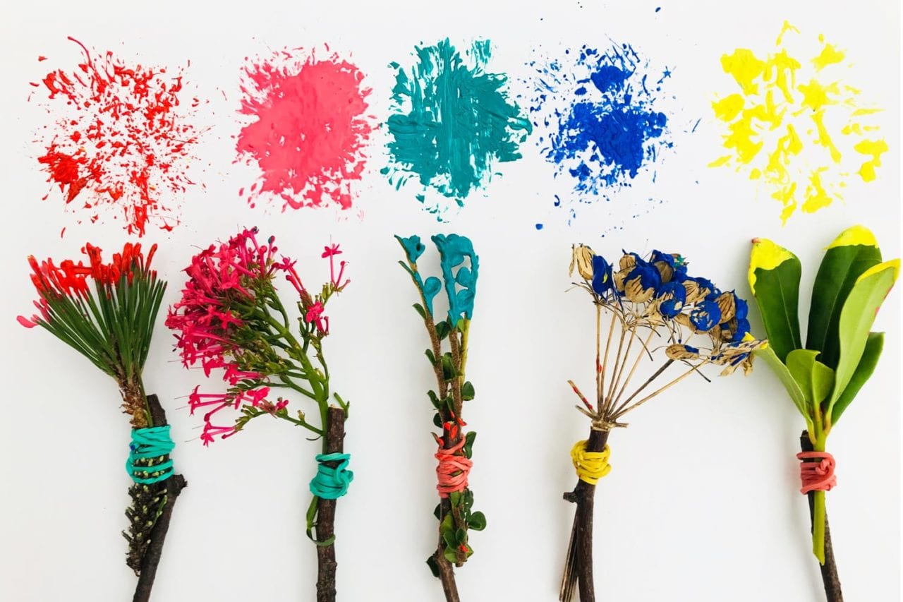 Fun toddler crafts mother natures paintbrushes paints