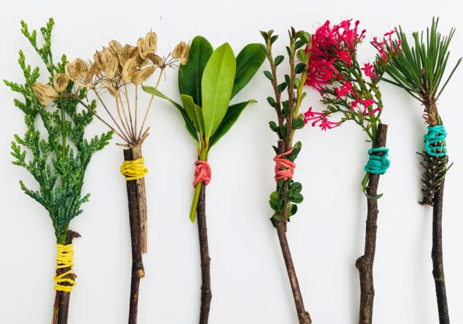 Fun toddler crafts mother natures paintbrushes tied up