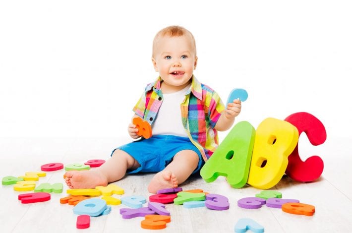 Toddlers learning first letters