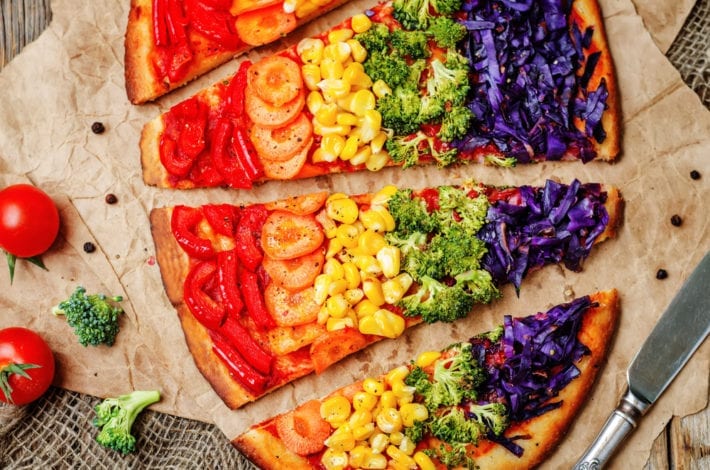 eat the rainbow - rainbow pizza