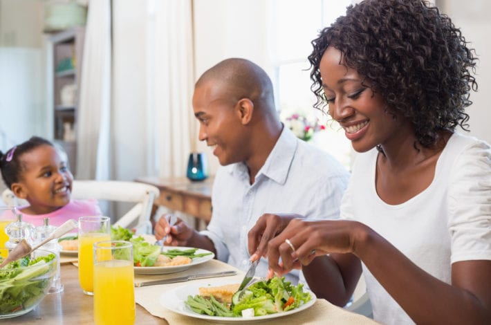 family dinner with young child