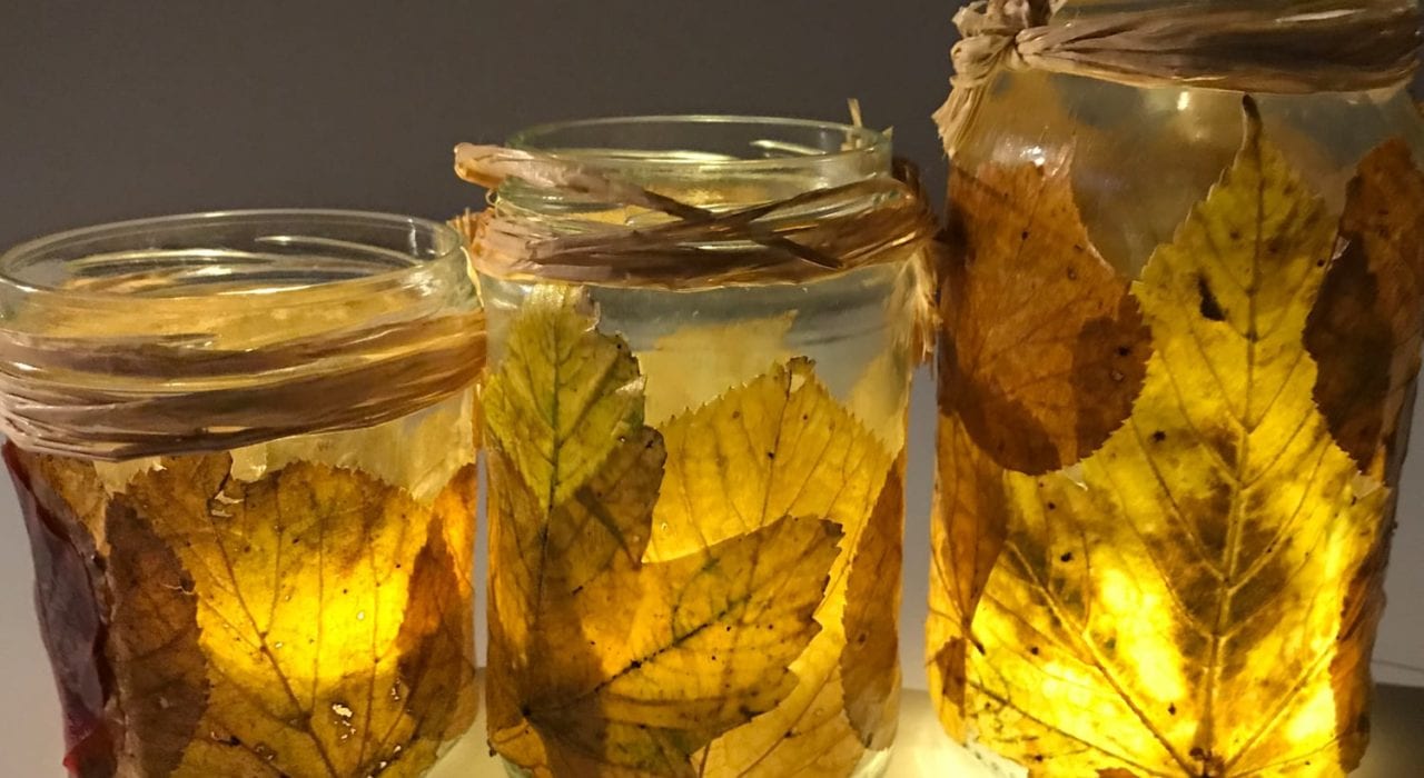 fun kids crafts awesome autumn leaf lanterns - feature image