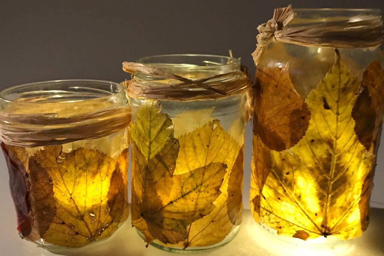 fun kids crafts awesome autumn leaf lanterns - feature image