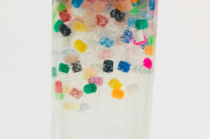 fun toddler craft sensory bottles - slow falling bead bottles