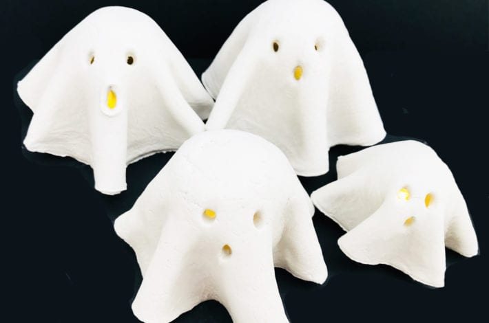 halloween crafts for kids - spooky ghost lights - finished