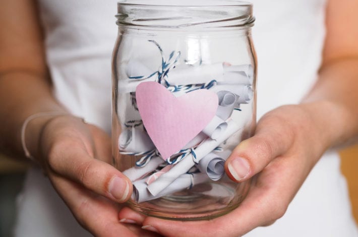 happiness jar - keep notes of every happy event with a date