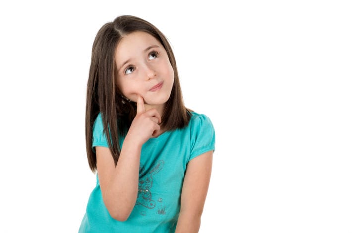young girl making a decision and thinking