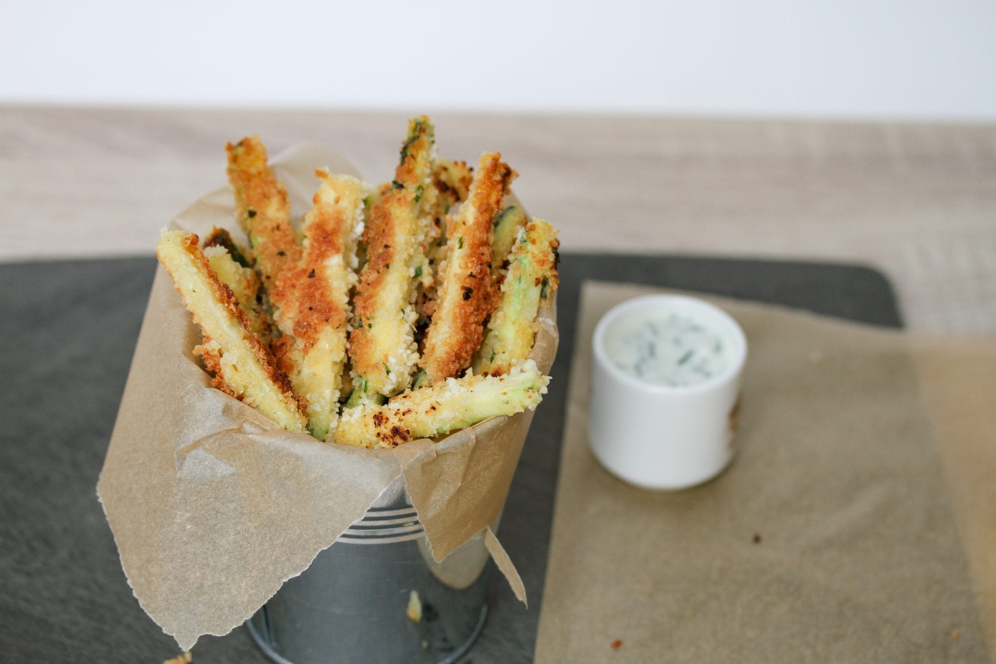 Crispy courgette fries with tzatziki dip Healthy kids recipes