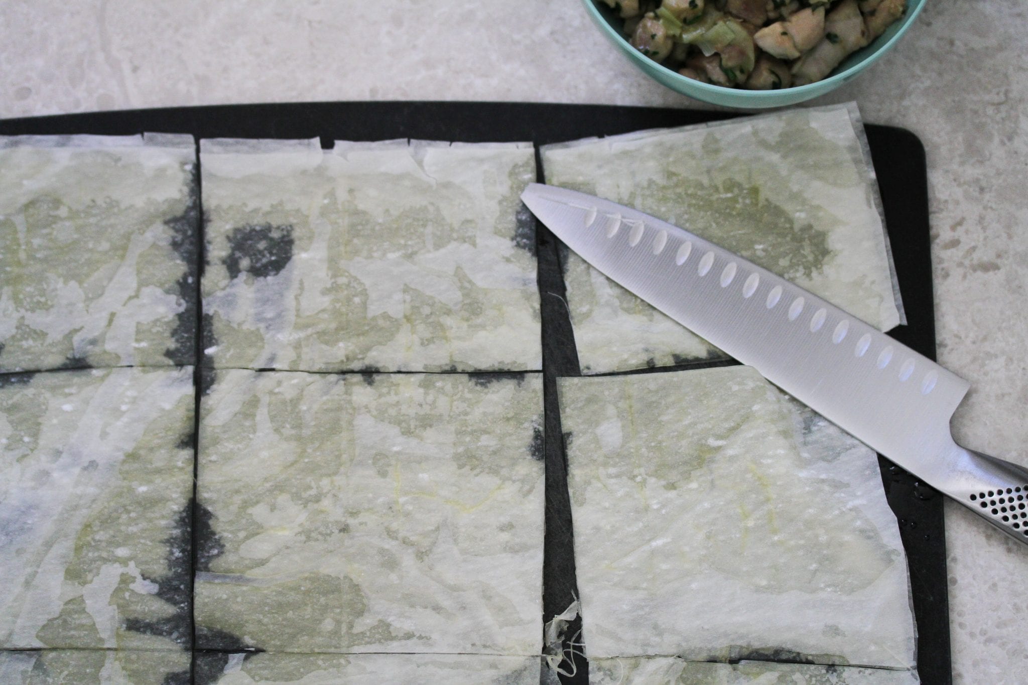 Chicken, leek, mushroom and spinach filo parcels MyKitchen