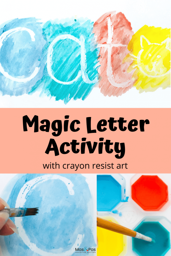 Magic letter activity - use crayon resist or wax resist art to make this magic letter activity and let your toddler have fun learning those first letters