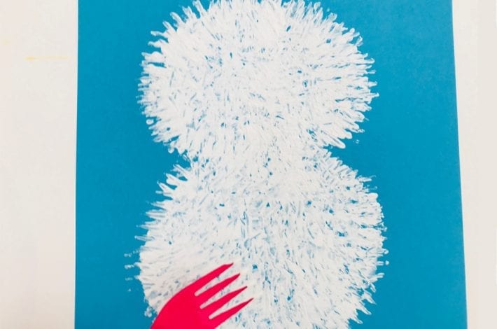 Panda fork painting - make these funky fork print pandas with your preschoolers - a simple kids craft with panda bears