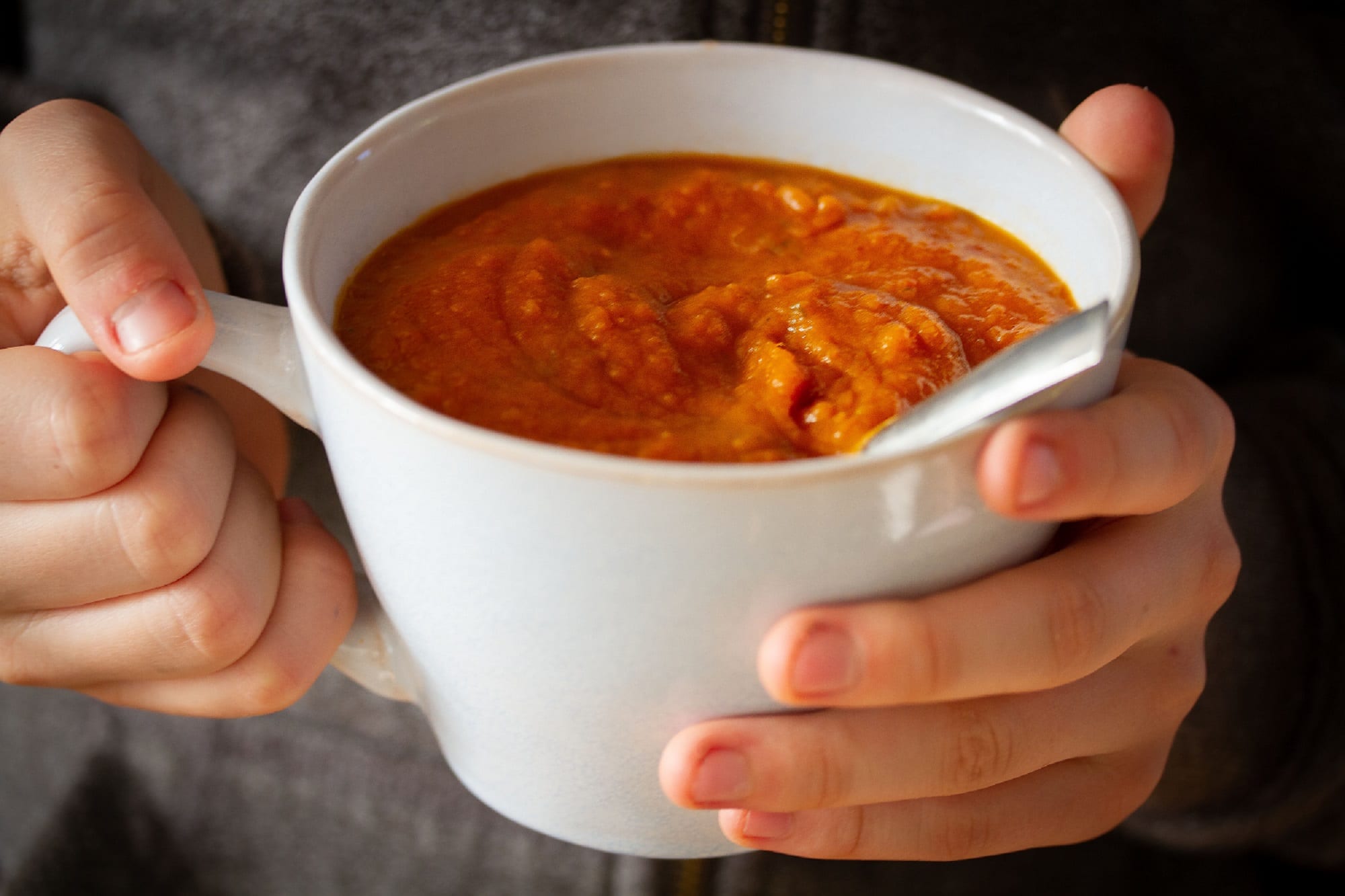 Creamy tomato soup with hidden veggies Creamy tomato soup with hidden veggies