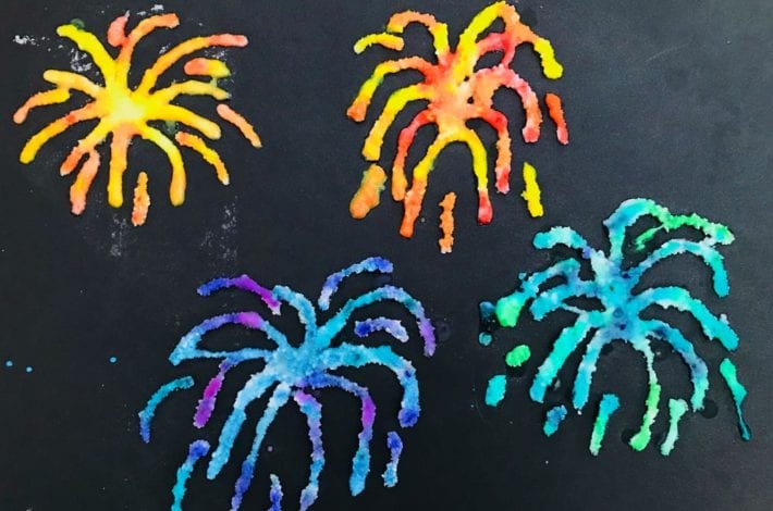 bonfire night craft - kids craft - salt fireworks