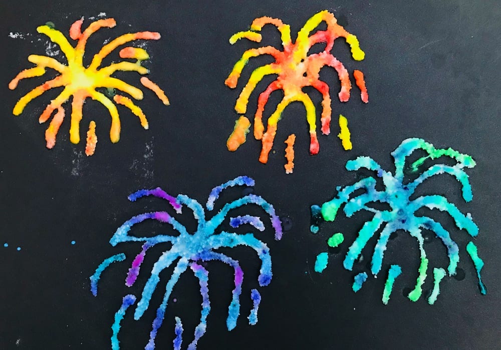 bonfire night craft - kids craft - salt fireworks