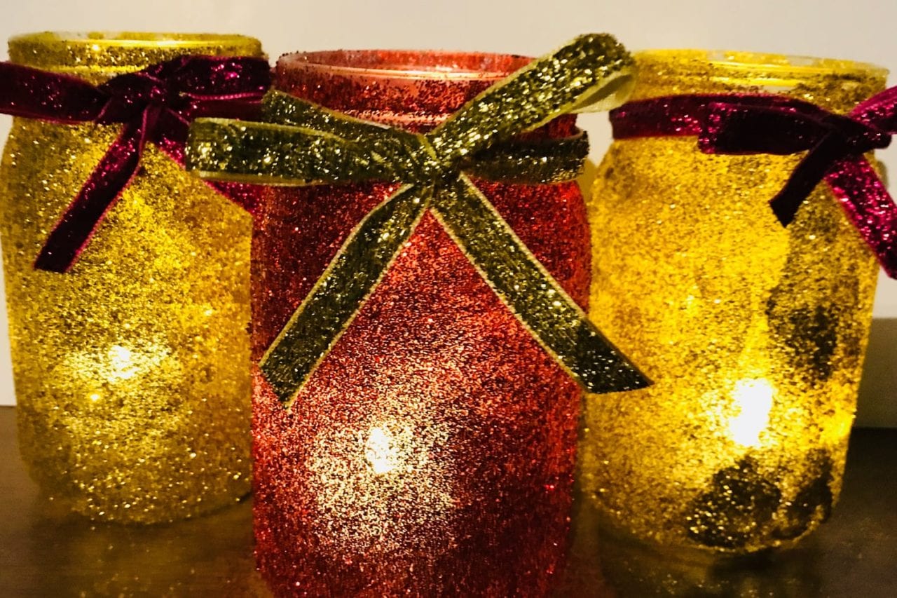christmas decorations - glitter jar - christmas craft for kids