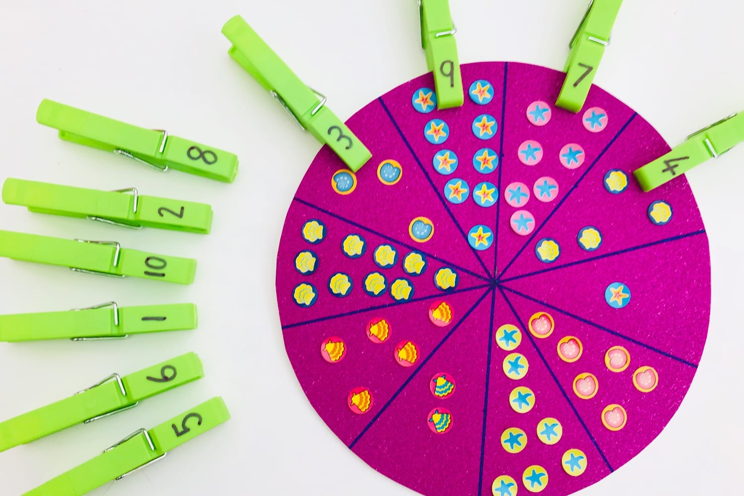 Counting wheels with pegs - Learning Fun - Kidspiration