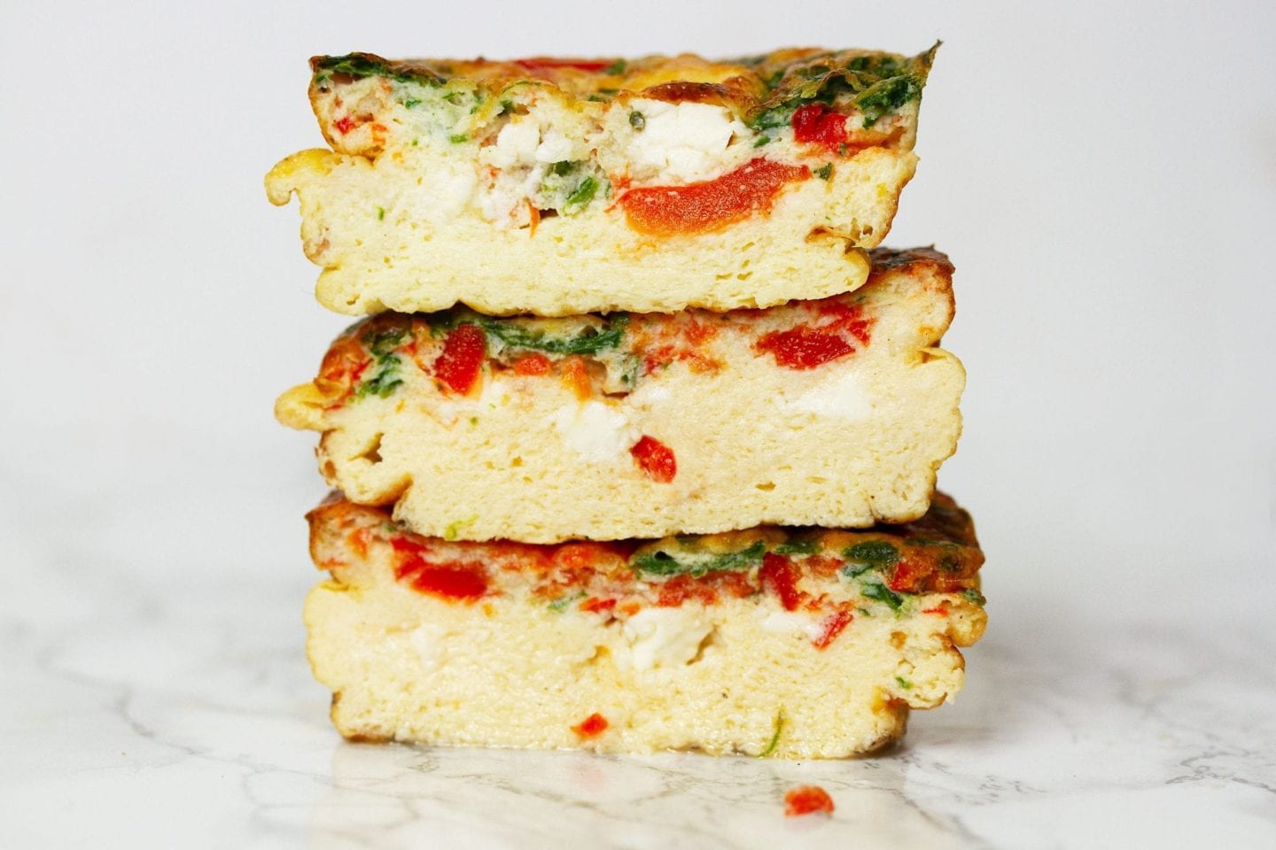 Mini egg muffins with feta, spinach and peppers image