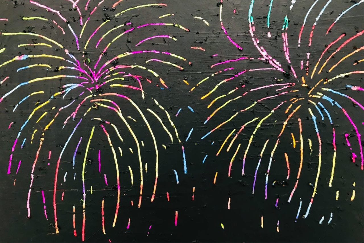 fireworks craft - scratch art fireworks