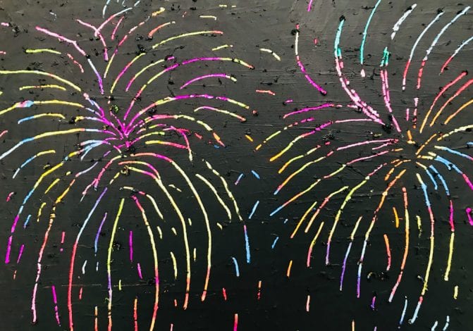 Scratch art fireworks craft