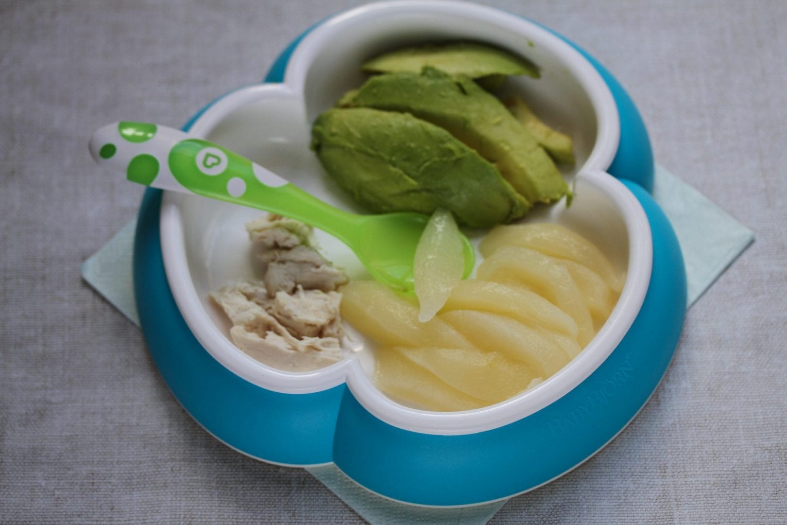 pear avocado and chicken puree - baby first foods, baby purees, weaning recipes