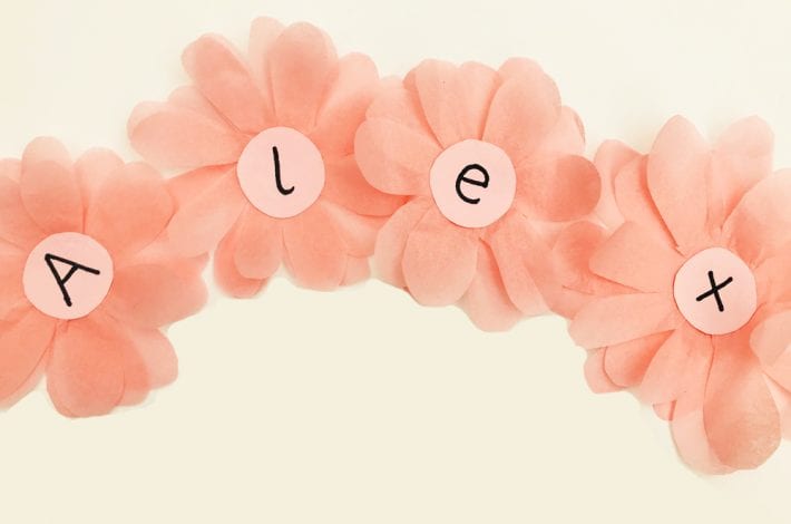 phonics tree craft with blossoms - learn the letters to spell your name with this fun letter craft