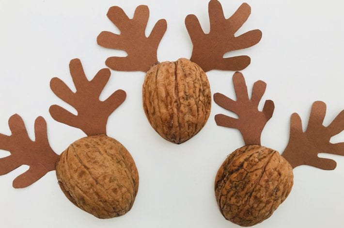 walnut rudolph - walnut crafts - christmas crafts