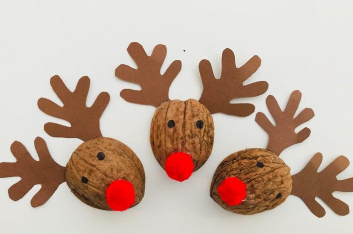 walnut rudolph - walnut crafts - christmas crafts