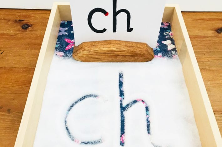 write letters - first letters - montessori letter tray - learn letters