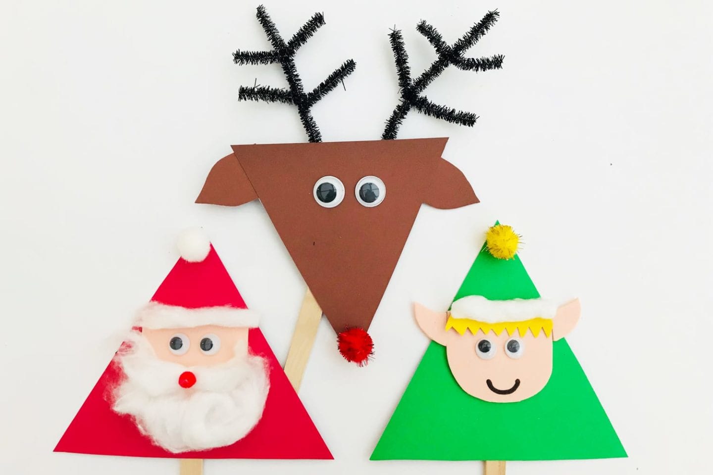 Christmas kids crafts – lolly stick puppets image