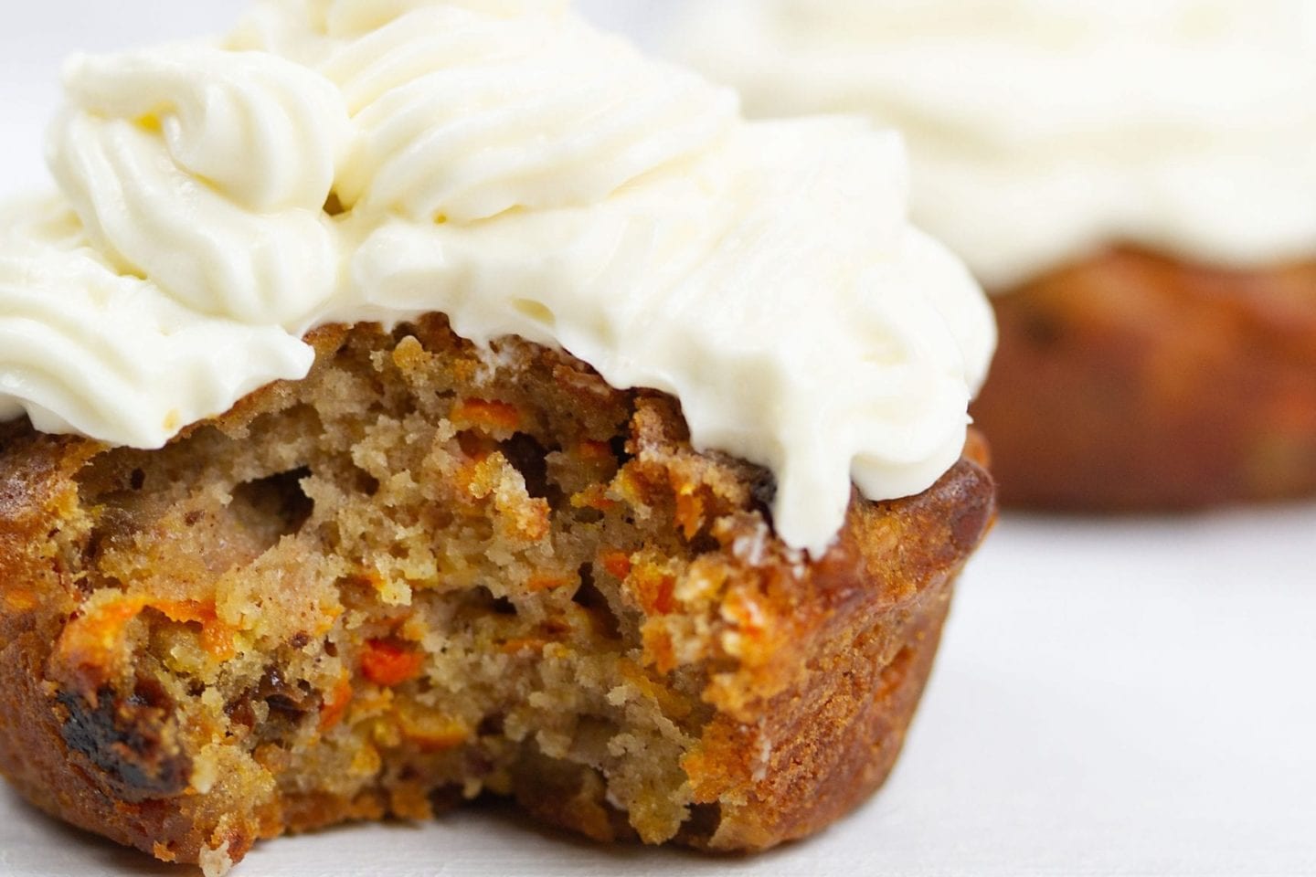 Carrot cake cupcakes with light frosting image