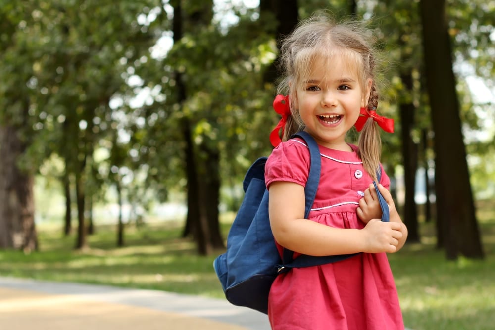 Little Girl Going To School