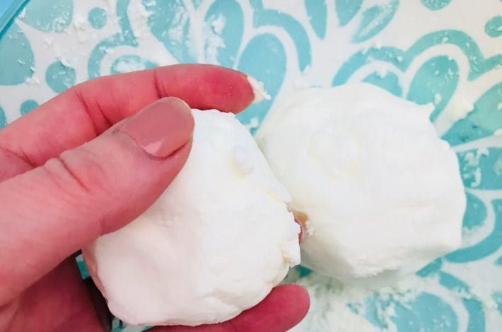 snow dough - a great toddler activity to make your own snow dough