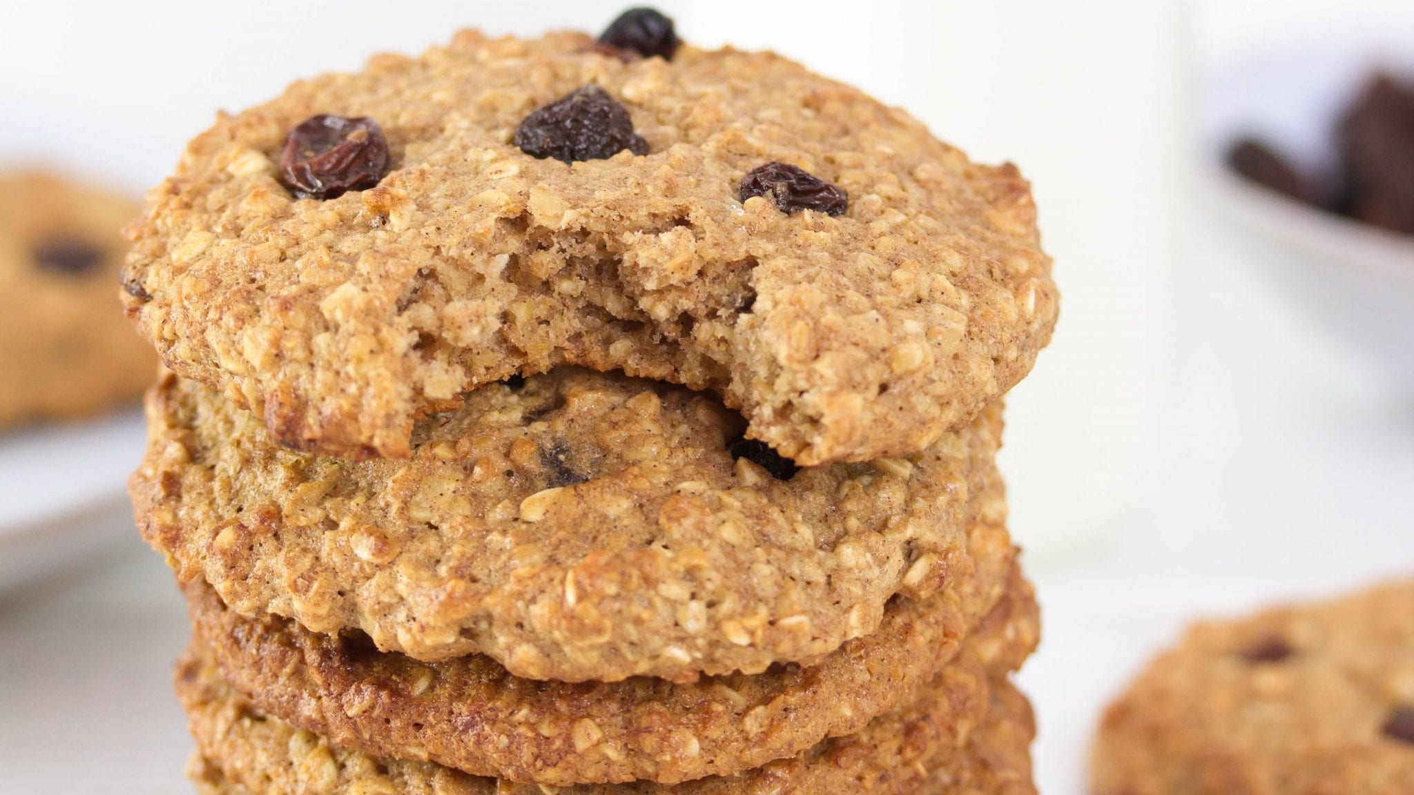 Gluten free banana cookies with raisins