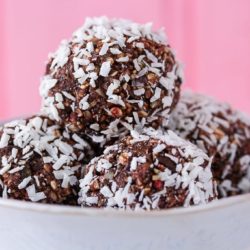 Beetroot bliss balls - try these beetroot and chocolate bliss balls as a healthy energy snack - coat with dessicated coconut to make them beetroot and coconut bliss balls too - great little energy bites