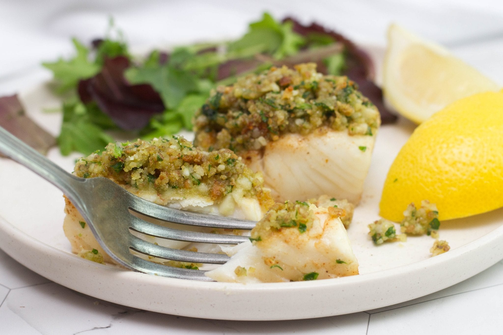 Parmesan herb crusted haddock