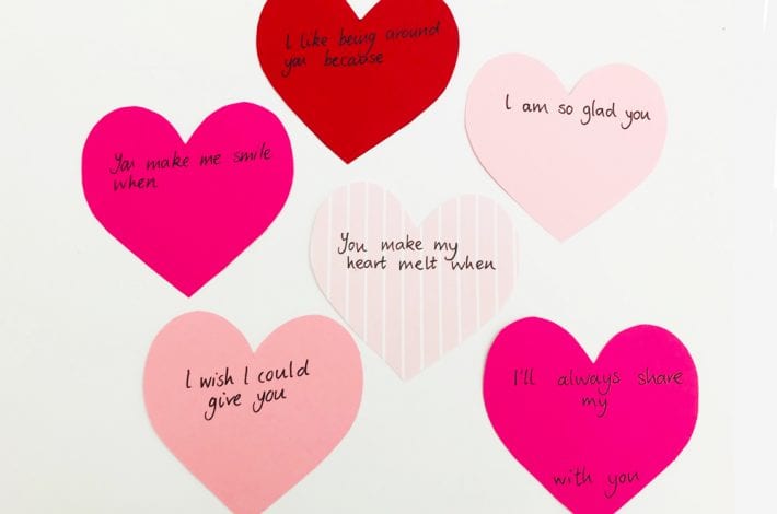 Kindness notes for kids - valentines kids craft