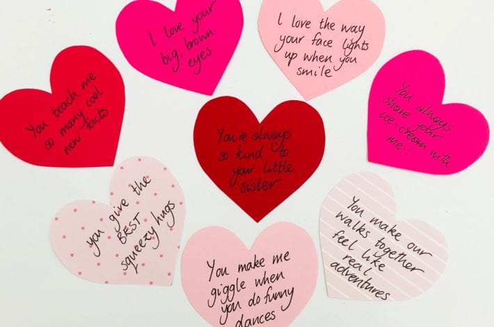 Kindness notes for kids - valentines kids craft