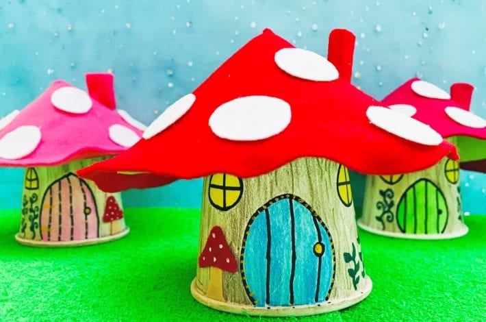 Magical paper cup fairy house - a fun and simple DIY fairy house craft - why not craft a fairy village