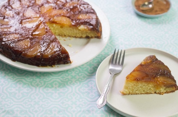 The best caramel apple upside down cake - bake it with the kids and flip it over to enjoy for tea time