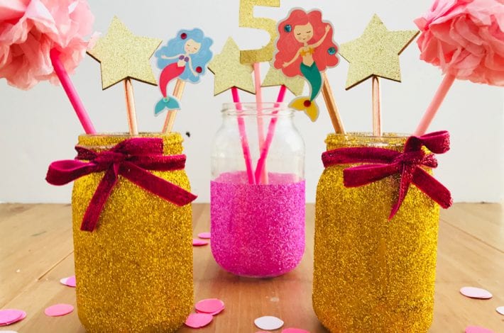 Girls party centrepieces - try these quick and easy kiddie party decorations for your little girls next birthday party