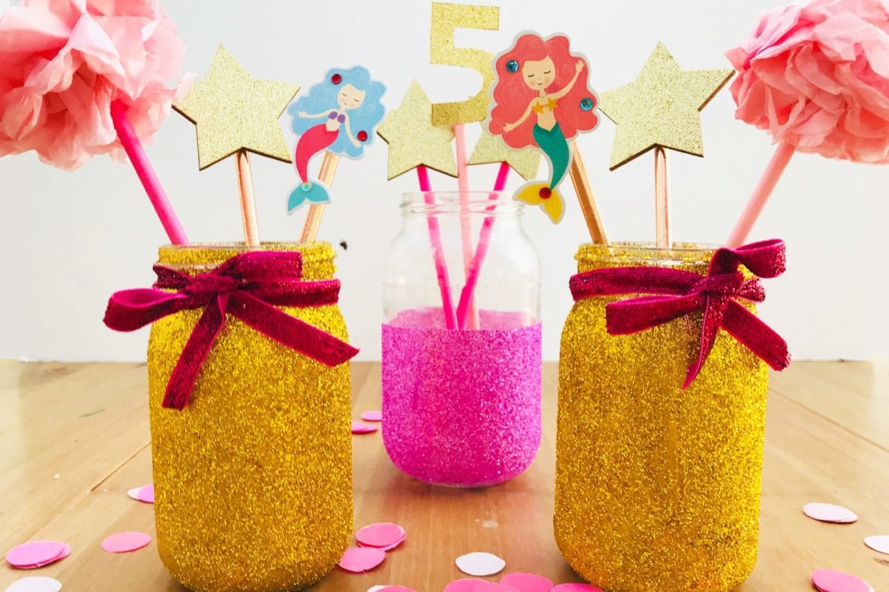 Girls party centrepieces - try these quick and easy kiddie party decorations for your little girls next birthday party