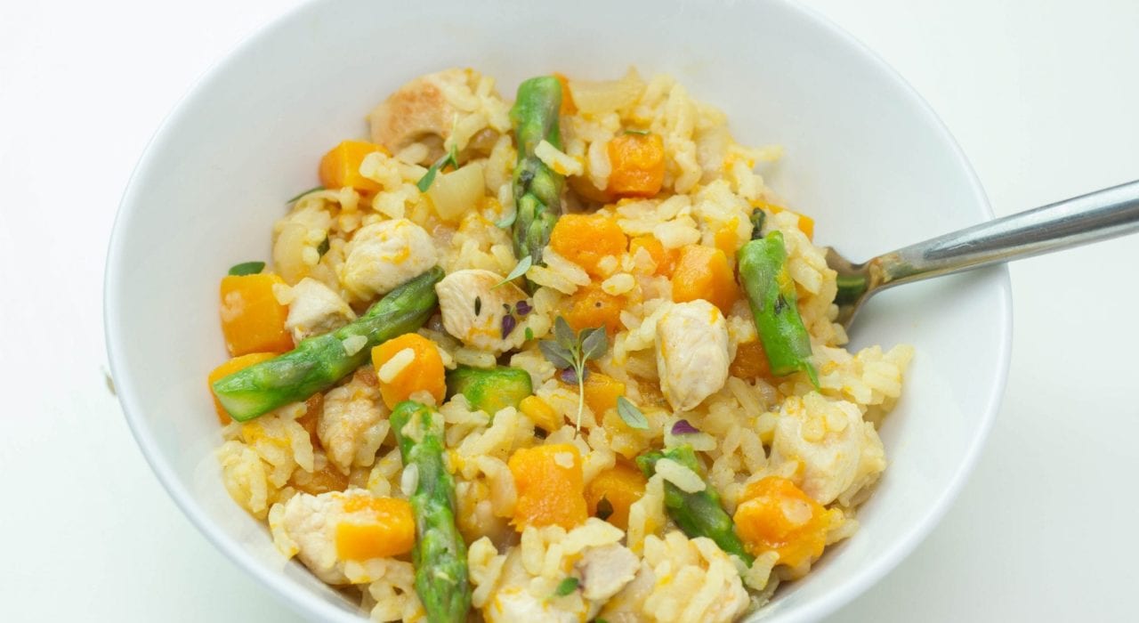 Leftover chicken risotto - turn leftover chicken into this tasty and delicious chicken risotto
