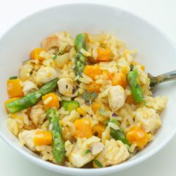 Leftover chicken risotto - turn leftover chicken into this tasty and delicious chicken risotto