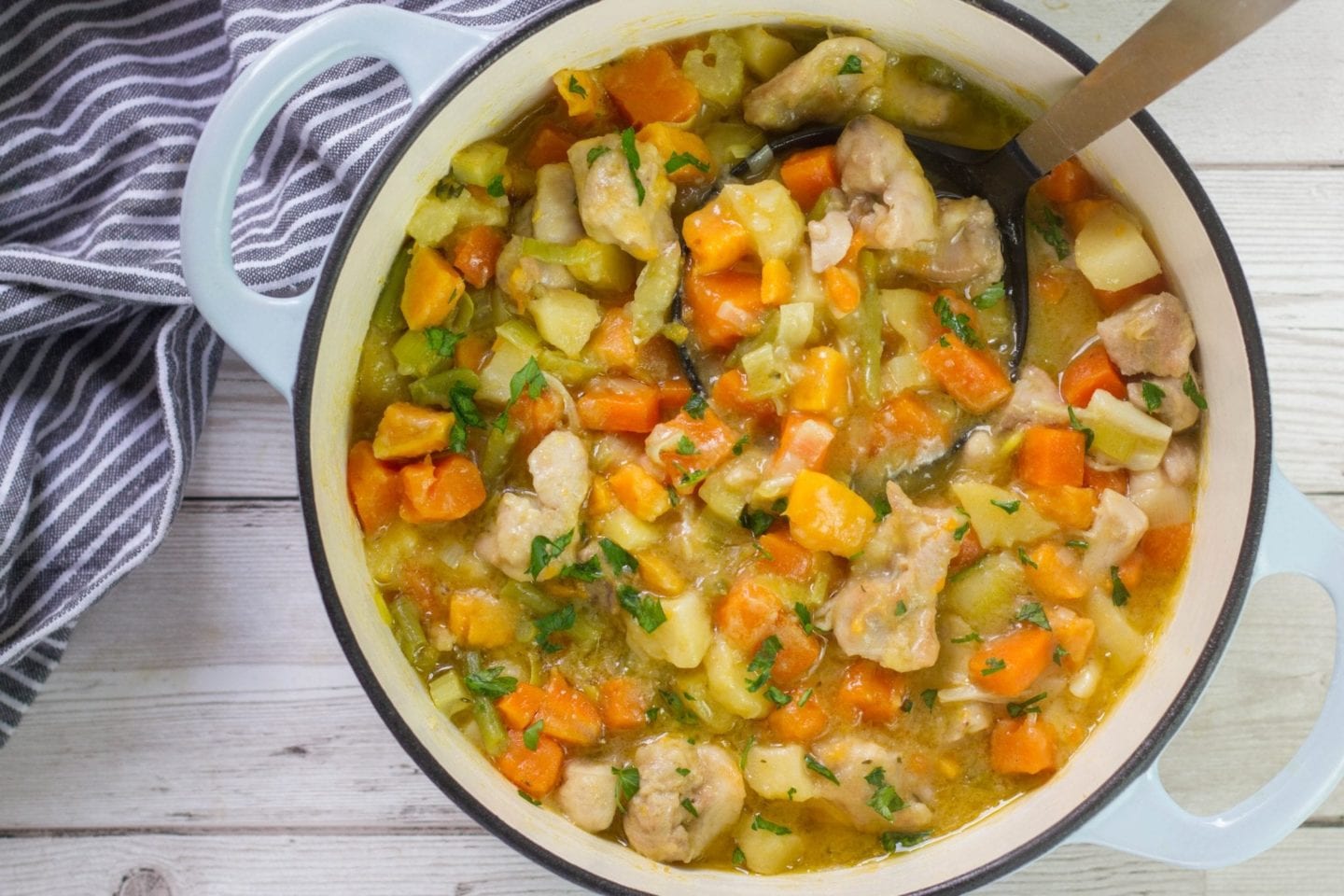 Veggie packed chicken stew for kids image