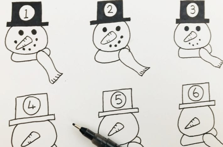 Snowman counting stick - help kids learn to count to 10 with this fun learning game