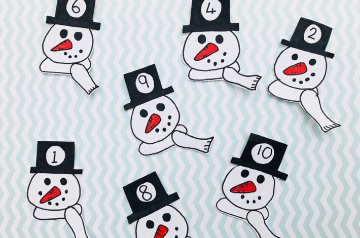 Snowman counting stick - help kids learn to count to 10 with this fun learning game