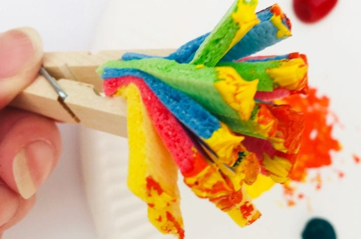 TOYANDONA KKids Sponge Painting Brushes Set Early Learning Painting Sponge Brush Craft Shaped Sponges for Kids Toddlers 